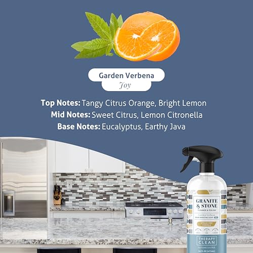 Therapy Granite & Stone Cleaner and Polish, pH Neutral, Marble & Quartz | Includes microfiber cloth. Safe for granite, marble, quartz, soapstone, slate, limestone, corian & laminate. - style: Granite Cleaner 16 oz. (Pack of 1 with Microfiber)