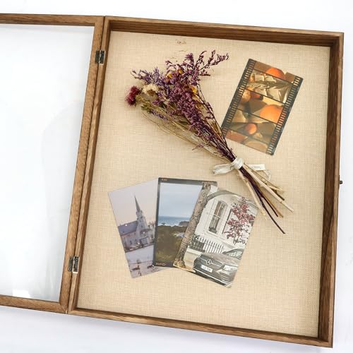 Large Shadow Box Frame 16x20 Display Case, Wood Wedding Bouquet Memory Box - color: Carbonized Black, size: 16"x20" (40.6x50.8 cm)