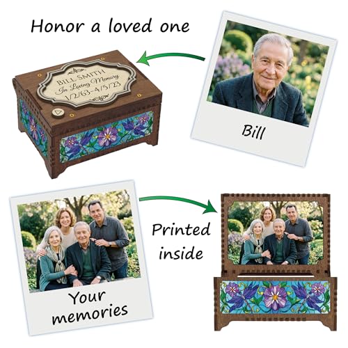 Memorial Custom MP3 Music Box, Voice Recording Or Favorite Song Memory Box, Photo Image Print Inside
