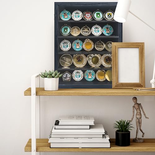 11x14 Wooden Shadow Box Frame with Removable Shelves Deep Display Case for Military Medals Keepsakes Black - color: Black, size: 11x14