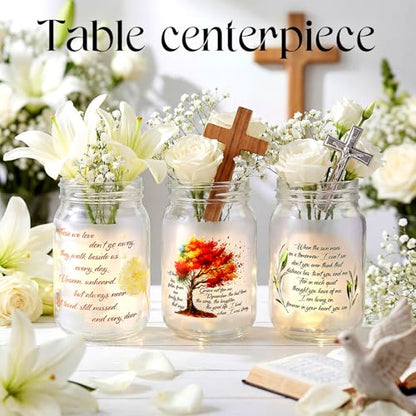 3 Pack Condolences Gift for Loss Mason Jar Light for Loss of Loved One, Bereavement Mason Jar Night Light Bereavement Sympathy Gift for Mother Father Grandma Family, Those We Love Don't Go Away - style: Memorial