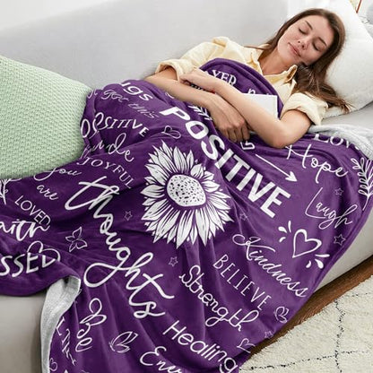Xutapy Get Well Soon Gifts for Women, Hug Healing Blanket Purple 60’’X50’’ | Inspirational/Feel Better/Thinking of You Gifts for Women, Surgery Recovery/Cancer Care/Get Well Gifts for Women - color: Purple