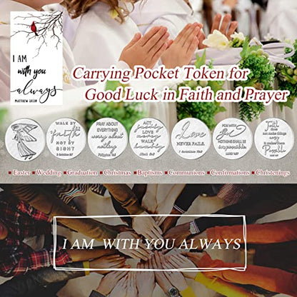 Fumete 72 Pieces Memorial Angel Sign Coins Set Pocket Token Guardian Pocket Angel Coins Red Cardinal Poem Cards Prayer Cards White Organza Bags Gift Charms Presents for Family