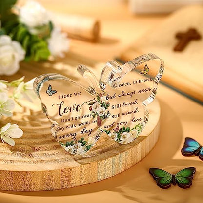 Bucherry Sympathy Gift Loss of Loved One Acrylic Butterfly Memorial, Flower | Bereavement Keepsake with Dried Flowers, Remembrance Funeral Condolences in Memory of Loss Loved Mom Dad Husband Grandma