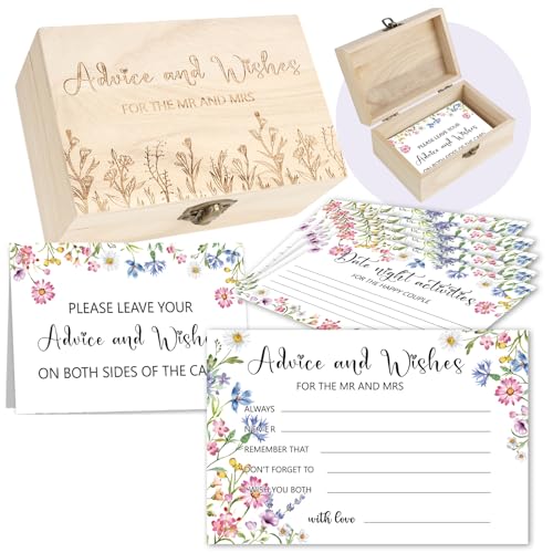 50 Pcs Advice for The Bride Cards, Advice and Wishes for The Mr And Mrs, Wedding Advice Cards for Bridal Shower Games Wedding Decorations - color: Wedding