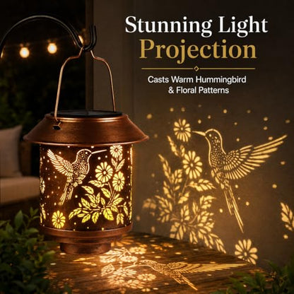 2 Pack Solar Hummingbirds Lantern Outdoor Hanging, Gifts for Women Mom - color: c-Hummingbird-2PC