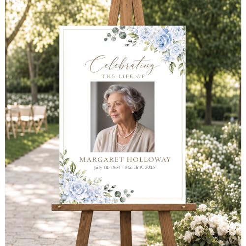 Personalized Funeral Celebration Of Life Welcome Sign #10 - color: Style 10