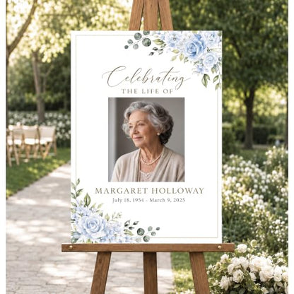 Personalized Funeral Celebration Of Life Welcome Sign #10 - color: Style 10