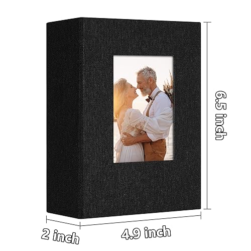 Photo Album 4x6 52 Pockets Photo Albums with Linen Cover Picture Albums for Family, Wedding, Baby, Photo Book Holds Vertical Pictures Black - color: Black, size: 52 Pockets