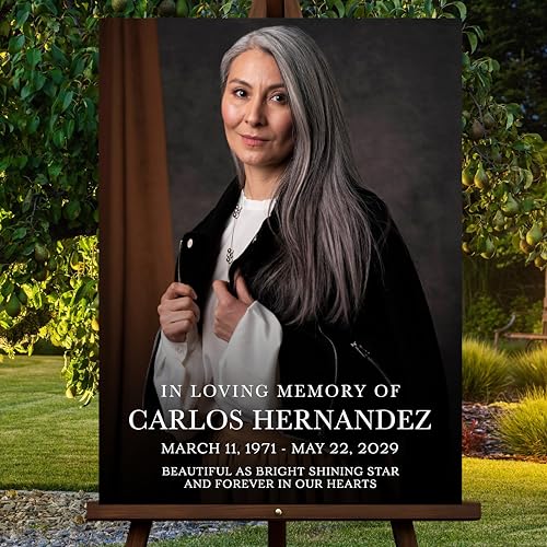 Custom Funeral Welcome Sign with Photo, Memorial Yard Sign, Celebration of Life Welcome Board, Personalized Remembrance Sign for Funeral Service - CCTC05 - color: Background #05