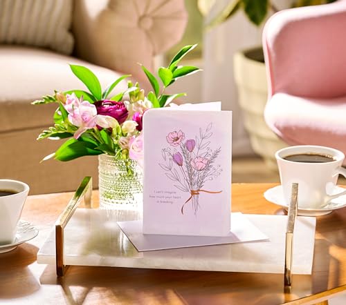 American Greetings Sympathy Card for Miscarriage (I'm Here For You) - color: Linework Bouquet