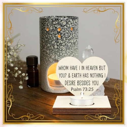 Memorial Tealight Candle Holder with Psalm 73:25 Verse, Heart-Shaped Remembrance Plaque, Sympathy & Bereavement Gift for Loved Ones,LMM1 - color: Loved Ones