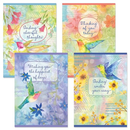 Current Hummingbird Garden Thinking of You Cards with Envelopes - Assortment of 8 Greeting Cards, 4 Designs, Large 5" x 7" Thinking of You Cards for Women - style: Hummingbird