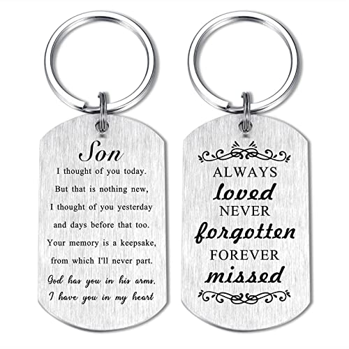 Alotozo Memorial Gifts - Sympathy Keychain for Loss of Loved One - color: Son Memorial Gifts