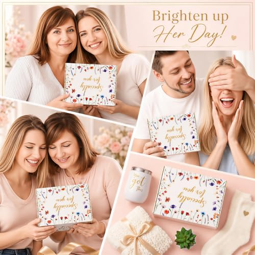 15 Pcs Get Well Soon Gifts Basket, Spa Set, Blanket, Socks, Self Care Package Sympathy Gifts for Women, Thinking of You Gift for Mom, Friends - color: Ivory White