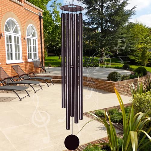 65" Extra Large Wind Chimes for Outside, Deep Tone Bronze | Big Windchimes Outdoors Rich Resonance Peaceful Atmosphere, Ideal for Porch Garden Patio Decor, Retirement Memorial Gifts - size: Bronze
