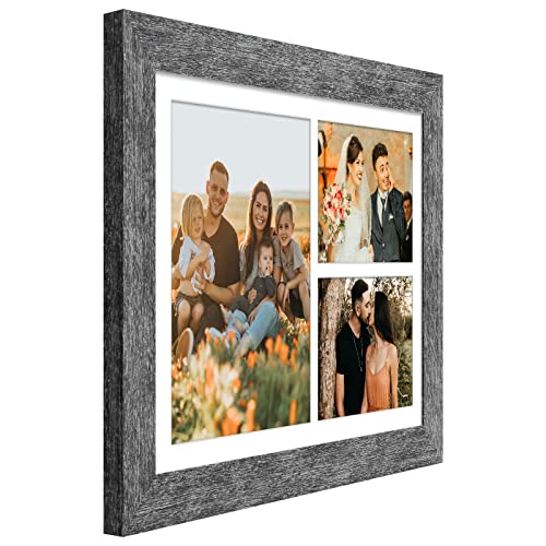 11x16 Collage Frame, 2 Open 5x7&1 Open 8x10 Photo Frame Collage - color: Grey, size: 11x16 - (2 open5x7+1 open8x10）