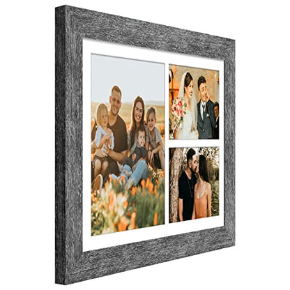 11x16 Collage Frame, 2 Open 5x7&1 Open 8x10 Photo Frame Collage - color: Grey, size: 11x16 - (2 open5x7+1 open8x10）