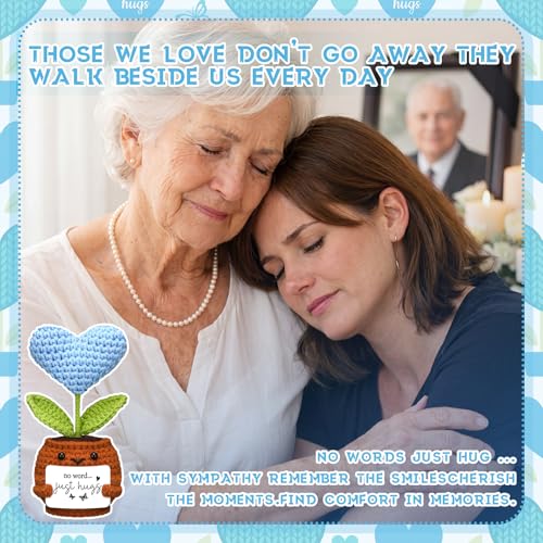 Janinka Sympathy Gift Loss of Loved One,Navy Blue Heart,Just Hug - color: Navy Blue Heart, style: Just Hug