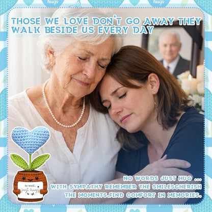 Janinka Sympathy Gift Loss of Loved One,Navy Blue Heart,Just Hug - color: Navy Blue Heart, style: Just Hug
