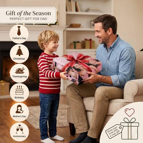 Custom Blanket with Photos Personalized Throw Blanket with Text Soft Fleece Blanket for Adult Family Friends Birthday Anniversary 4 Photos 50" x 60" - color: Multi16