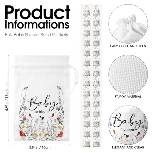 Fumete 50 Sets Wildflower Baby Party Favors for Guests, Bloom - style: Bloom