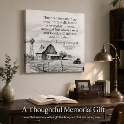 KiKiLuna Personalized In Loving Memory Farmhouse Memorial Canvas Wall Art - color: Design 7