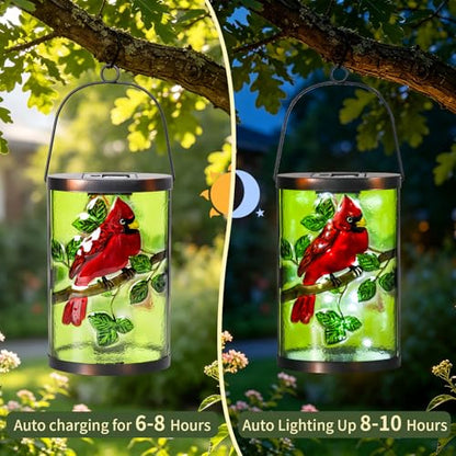 MUMTOP Cardinal Solar Lantern Outdoor Waterproof, Hanging Garden Light - color: Lime Green
