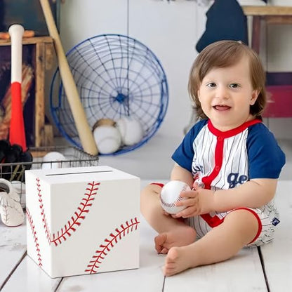 Hxezoc Baseball Card Box Sports Party Favors Post Box Cardboard Receiving Money Holder for Baseball Theme Wedding Reception, Baby Showers, Anniversary, Birthday Party, Table Centerpiece Decorations - style: Baseball