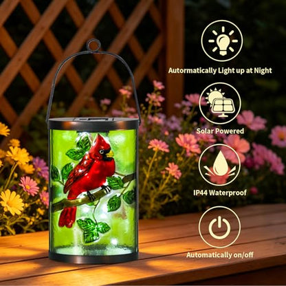 MUMTOP Cardinal Solar Lantern Outdoor Waterproof, Hanging Garden Light - color: Lime Green
