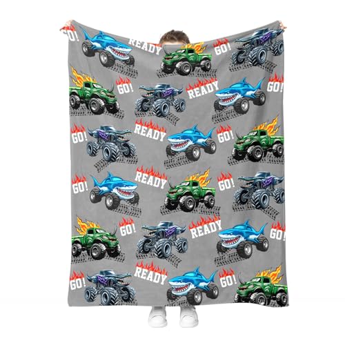 Car Shark Blanket Gifts for Adults Men Women Boys Girls Birthday Christmas Halloween Easter Dad Husband Boyfriend Son Throw Blanket 60"x80" - color: Car2, size: 60"x80"