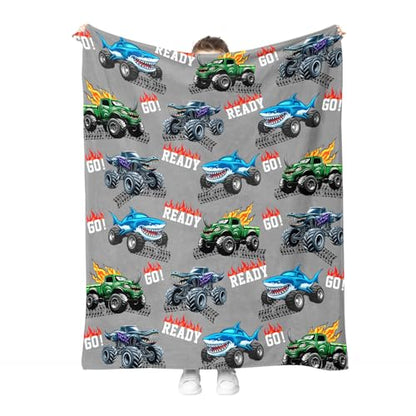 Car Shark Blanket Gifts for Adults Men Women Boys Girls Birthday Christmas Halloween Easter Dad Husband Boyfriend Son Throw Blanket 60"x80" - color: Car2, size: 60"x80"