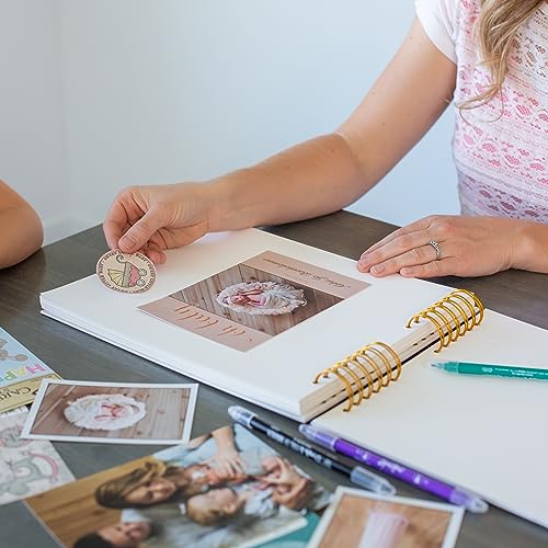Never Ever Land Scrapbook Album – 12x10 Marble Scrap Book. Scrapbooking Supplies, Memory Book, Wedding Guest Book, Photo Album, Baby Shower Gifts, Valentines, Engagement Gifts, and Anniversary - color: Marble
