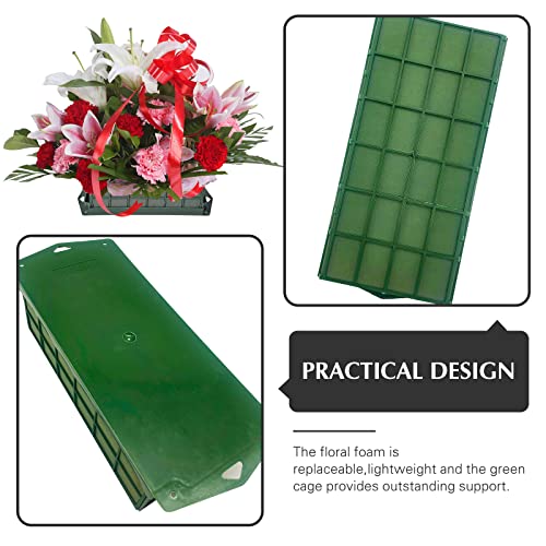 2 Pieces Floral Foam Cage, Flower Arrangements Supplies With Rectangle Holder, Bricks for Fresh Flower Wedding Holiday Decorations - size: 2 Pcs