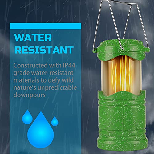 Lichamp 4 Pack LED Camping Lanterns Flame Lights, Green - color: Green