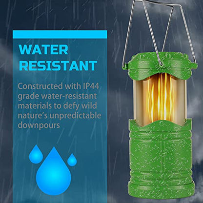 Lichamp 4 Pack LED Camping Lanterns Flame Lights, Green - color: Green