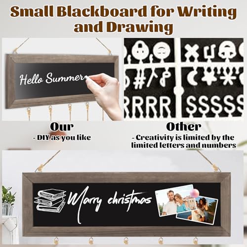 CYEAH 3 Pack Picture Frames Collage Display Board with Clips, Collage Photo Hanging Display Picture Board Wood Rustic Frames for Wall Decor, DIY Photo Frames Photos Cards Organizer for Family Friends