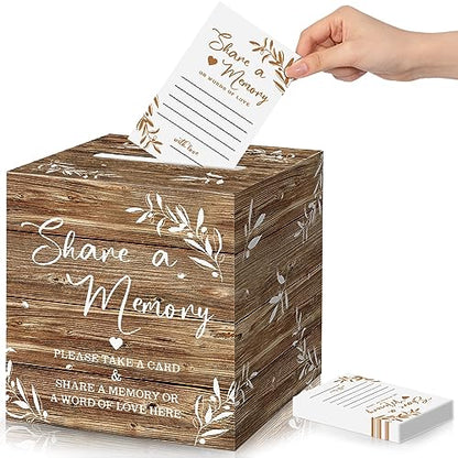 Pajean 50 Share a Memory Cards and Box, Wood Color, Classic - color: Wood Color, style: Classic