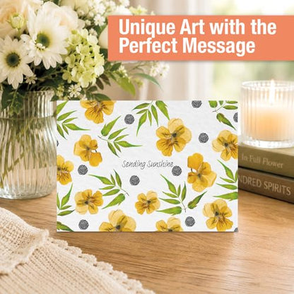 Current Thinking of You Cards | Pressed Flowers, 20 Count, 10 Designs, 5" x 7" Folded, Envelopes Included, Value Pack - style: Pressed Flowers