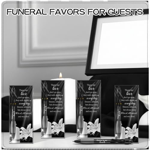 Sayglossy 60 Set Memorial Funeral Favor for Guest Thank You Set,Black - color: Black