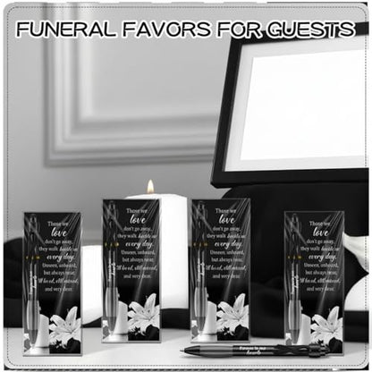 Sayglossy 60 Set Memorial Funeral Favor for Guest Thank You Set,Black - color: Black