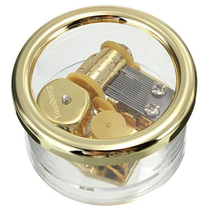 Tiny Wind Up Circle in Gold DIY Musical Box Beautiful Melody Gift Song YOU ARE MY SUNSHINE