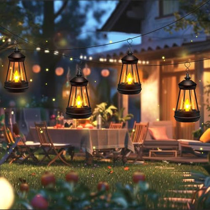 Mini Solar Lantern Lights Replacement for Outdoor Statue, Small Hanging Lantern Replacement, Waterproof Garden Decor Outdoor Lighting Decorative Lights for Yard Patio Lighting, Warm White, 2 Pack