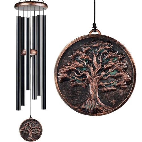 Large 48" Tree of Life Wind Chime, Vintage Deep Tone Outdoor Decor - size: 48" Tree of Life