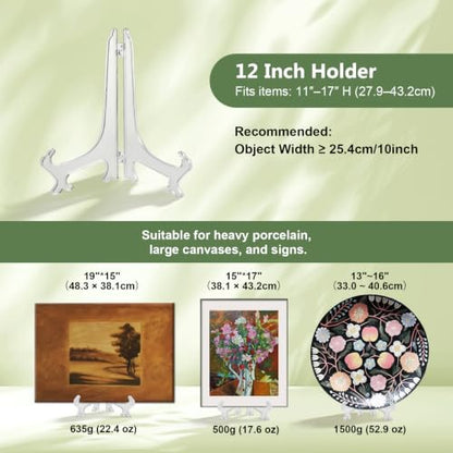 Artliving 12 Inch Plastic Display Stand, White Easel Display Photo Holder Stand, Displays Picture Frames, Cookbooks, Tablets and Art - color: White, size: 12 inch (4 pack)
