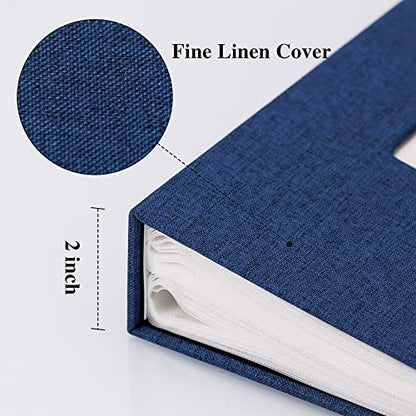 Vienrose 4x6 Photo Album,300 Pockets,Linen Cover with Window,Blue | Linen Hardcover, Slip In Photo Book, Family Memory Album, Travel Keepsake - color: Blue, size: 300 Pocket