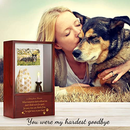 TJ.MOREE Dog Memorial Keepsake - Personalized Dog Urn Cremation Memorial Display Case - Letter from Heaven - color: Letter from Heaven