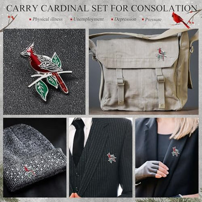 Jexine 20 Pcs Cardinal Pins Memorial Funeral Pocket Gifts - style: Special Style