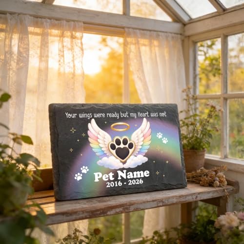 Dog Memorial Gifts Garden Stone Rainbow Bridge Pet Memorial Stone - color: Design 12