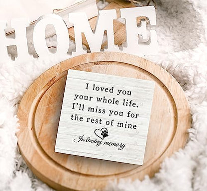 SRADMO In Loving Memory of Pet Quote I Love You Your Whole Life Wood Box Sign Desk Decor,Rustic Wooden Block Box Sign Decoration For Home Bedroom Living Room Shelf Table Decor